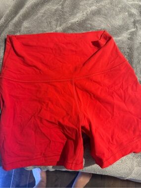 Aritzia Bright Red High-Rise Bike Shorts